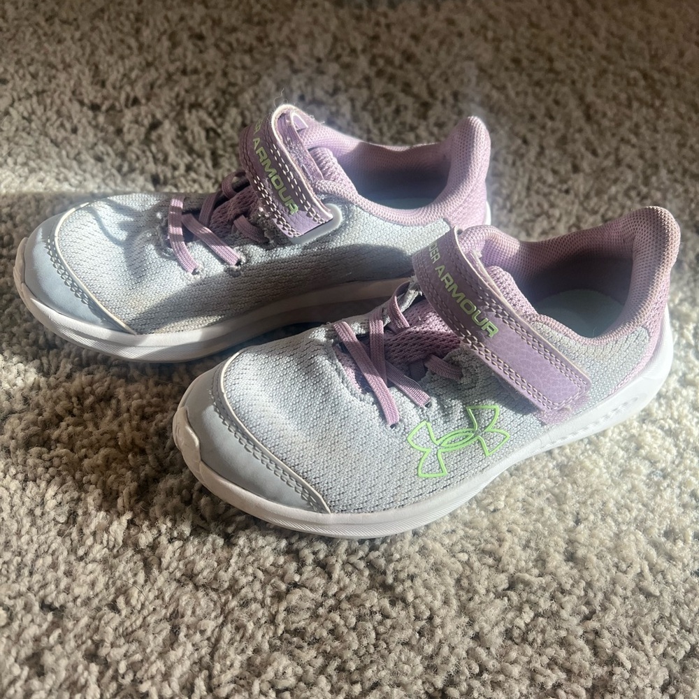 Under Armour Kids' Gray and Purple Shoes